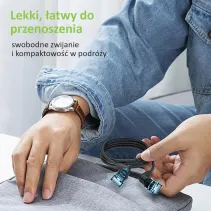 Patchcord Cat6a UTP 5m 100% CU obrotowy kątowy slim czarny