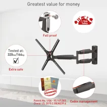 Barkan BM343XL Długi wieszak na telewizor 65" obrotowy - B2B Netinet