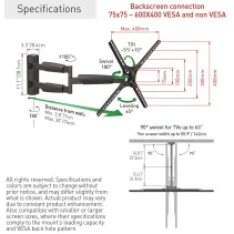 Barkan BM343XL Długi wieszak na telewizor 65" obrotowy - B2B Netinet