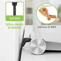 Patchcord Cat6a U/FTP 5m 100% miedź obrotowy kątowy slim