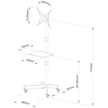 Techly 621819 Wózek do telewizora 32-60" z półką AV - B2B Netinet