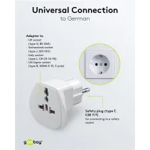 Goobay 94026 Podróżny adapter wtyku zasilania UK/US/EU - B2B Netinet