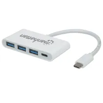 Hub USB 3.0 4-portowy 3x USB-A 1x USB-C z portem USB-C PD
