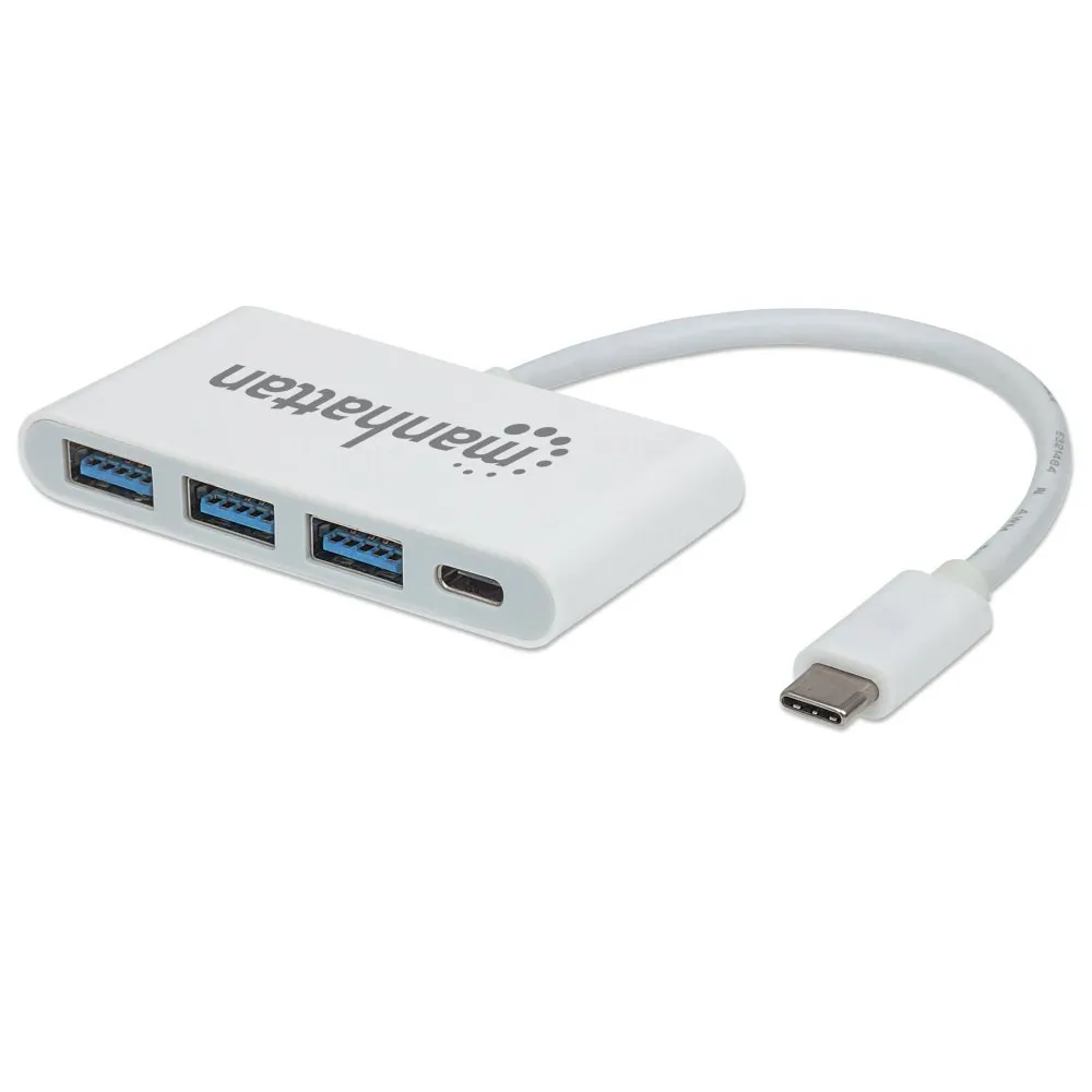 Hub USB 3.0 4-portowy 3x USB-A 1x USB-C z portem USB-C PD