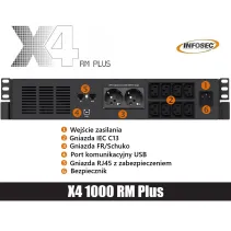 Zasilacz awaryjny UPS X4 1000 RM Plus, 1000VA, 600W, 8x C13, 2x FR/Schuko