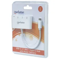 Hub USB 3.0 4-portowy 3x USB-A 1x USB-C z portem USB-C PD
