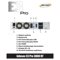 Zasilacz awaryjny UPS E3 Pro 3000 RT, 3000 VA, 2700W, 4x C13
