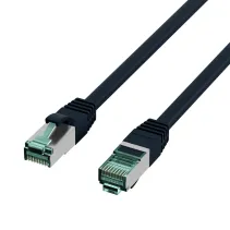 Patchcord Cat6a SFTP 0,25m 100% CU LSZH czarny