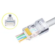 Wtyk RJ45 8P/8C Cat5e UTP, linka/drut, przelotowy, 50 szt