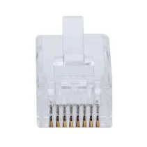 Wtyk RJ45 8P/8C Cat5e UTP, linka/drut, przelotowy, 50 szt