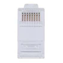 Wtyk RJ45 8P/8C Cat5e UTP, linka/drut, przelotowy, 50 szt