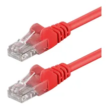 Patchcord Cat6 UTP 0,3m 100% CU czerwony