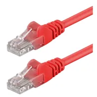 Patchcord Cat6 UTP 0,3m 100% CU czerwony