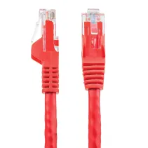 Patchcord Cat6 UTP 0,3m 100% CU czerwony