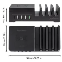 Manhattan 102230 Ładowarka 5x USB PD/QC 55W z Qi - B2B Netinet