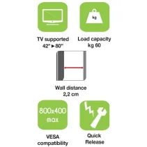 Techly 022656 Wieszak TV 42-80" ścienny slim 22mm - B2B Netinet