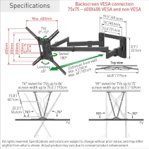 Barkan BM464XL Długi wieszak na telewizor 13-86" - B2B Netinet
