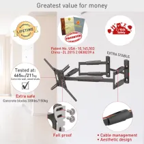 Barkan BM466XP Długi wieszak na telewizor 13-90" - B2B Netinet