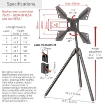 Barkan DTP410 Stojak podłogowy tripod TV 13-83" - B2B Netinet