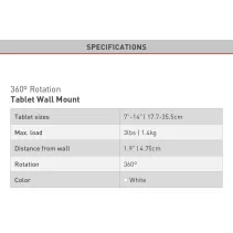 Barkan T70 Uchwyt ścienny na tablet 7-14" obrotowy - B2B Netinet