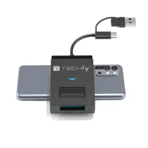 Konwerter USB-A/C do dysków NVMe/SATA M.2 z czytnikiem SD/TF