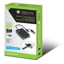Konwerter USB-A/C do dysków NVMe/SATA M.2 z czytnikiem SD/TF