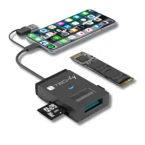 Konwerter USB-A/C do dysków NVMe/SATA M.2 z czytnikiem SD/TF