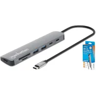 Manhattan 190442 Stacja dokująca USB-C 7w1 HDMI USB PD - B2B Netinet