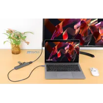 Manhattan 190442 Stacja dokująca USB-C 7w1 HDMI USB PD - B2B Netinet