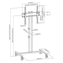 Manhattan 462068 Stojak mobilny TV 34-55" z regulacją - B2B Netinet