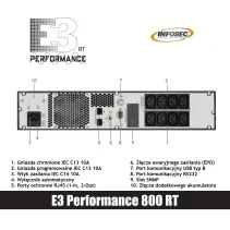 Zasilacz awaryjny UPS E3 Performance 800 RT, 800VA, 720W, 8x C13