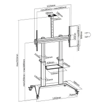 Manhattan 462341 Aluminiowy stojak mobilny TV 70-120" - B2B Netinet