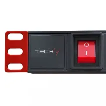 Listwa zasilająca 19" 1U, 8x Schuko/włoskie 45°, kabel 2m wtyk włoski Typ L, włącznik