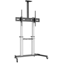 Manhattan Aluminiowy Wózek TV 60-100" do 80kg Regulowana Wysokość i Nachylenie