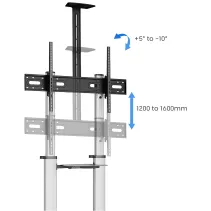 Manhattan Aluminiowy Wózek TV 60-100" do 80kg Regulowana Wysokość i Nachylenie