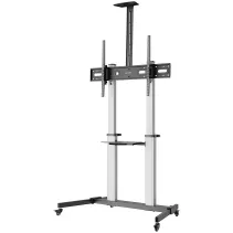 Manhattan Aluminiowy Wózek TV 60-100" do 80kg Regulowana Wysokość i Nachylenie