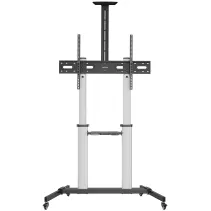 Manhattan Aluminiowy Wózek TV 60-100" do 80kg Regulowana Wysokość i Nachylenie