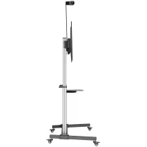 Manhattan Aluminiowy Wózek TV 60-100" do 80kg Regulowana Wysokość i Nachylenie
