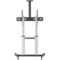 Manhattan Aluminiowy Wózek TV 60-100" do 80kg Regulowana Wysokość i Nachylenie