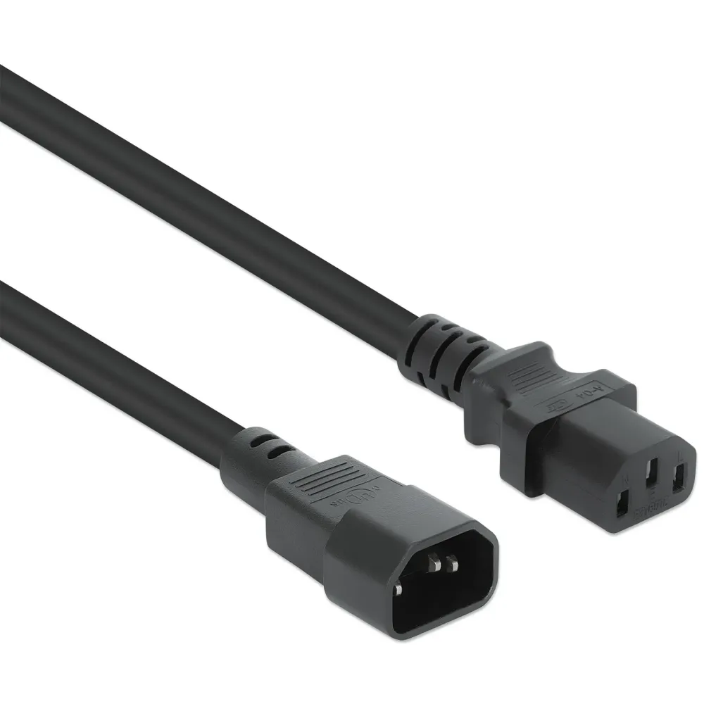 Przedłużacz Zasilający IEC C13 - C14 5m Czarny Kabel Zasilania PC
