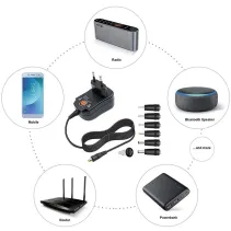 Uniwersalny zasilacz 230V, 12W/1A 3-12V, DC 1xUSB 2,1A