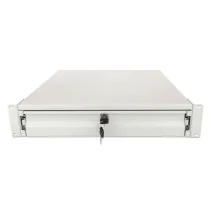 Szuflada do szaf Rack, 2U, z zamkiem, 466mm, szara
