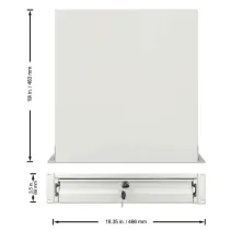 Szuflada do szaf Rack, 2U, z zamkiem, 466mm, szara