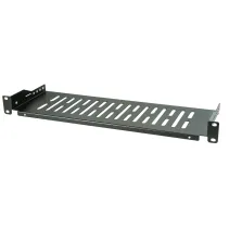 Półka 1U 250mm rack 19, perforowana, czarna