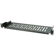 Półka 1U 250mm rack 19, perforowana, czarna