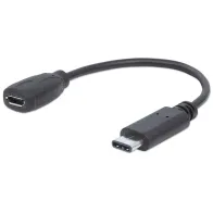 Kabel USB 2.0 USB-C na USB-MicroB M/F 0,15m