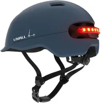 Kask miejski 54-58cm światła LED czujnik upadku SOS niebieski