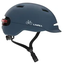 Kask miejski 54-58cm światła LED czujnik upadku SOS niebieski