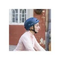 Kask miejski 54-58cm światła LED czujnik upadku SOS niebieski