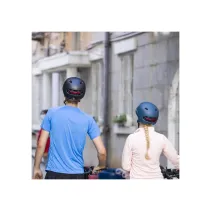 Kask miejski 54-58cm światła LED czujnik upadku SOS niebieski